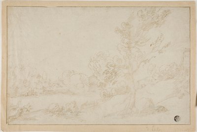 Landschap met Rivieroever door Annibale Carracci