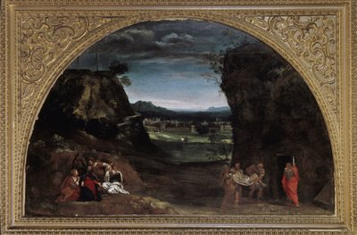 Landschap met kruisafneming door Annibale Carracci