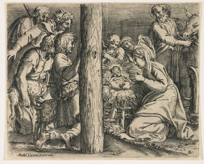 De aanbidding van de herders, c.1606 door Annibale Carracci