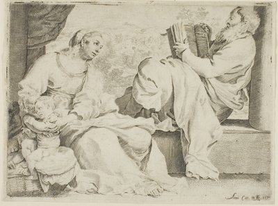 De Heilige Familie met Johannes de Doper door Annibale Carracci