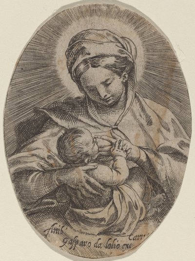 De Madonna die het Christuskind Voedt door Annibale Carracci