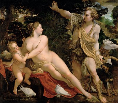 Venus en Adonis door Annibale Carracci