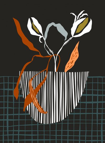 Abstracte gestreepte plantenmotieven door Annick