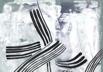Dynamische abstracte penseelstreken door Annick