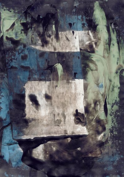 Moderne blauwgroene lagen door Annick