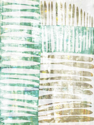 Organische blauwgroene geometrie door Annick