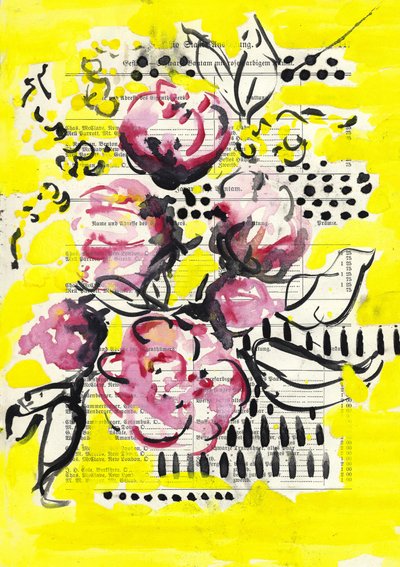 Levendige roze bloemen door Annick