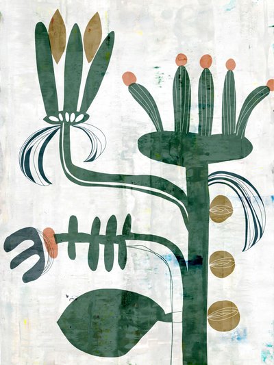 abstracte bloemen, natuurlijke groene achtergrond met textuur door Annick