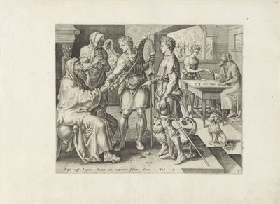 Afscheid van Tobit en Anna door Anonymous