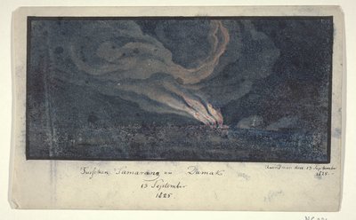 Brand in een landschap op Midden-Java, 1825 Tussen Samarang en Damak / 13 September 1825 door Anonymous