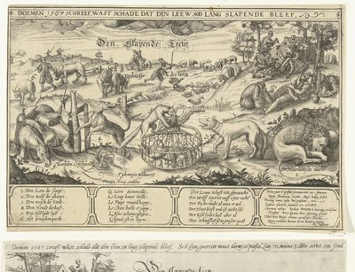De slapende leeuw, 1567 door Anonymous