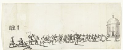 Dominicus wordt op een kruiwagen naar de Ronde Lutherse kerk getrokken, 1683-1684 door Anonymous