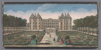 Gezicht op de tuin en het Château de Saint-Maur door Anonymous