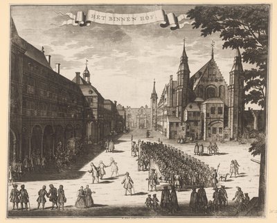 Gezicht op het Binnenhof in Den Haag door Anonymous