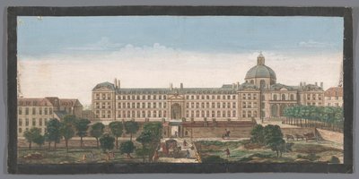 Gezicht op het Hôpital de la Salpêtrière te Parijs door Anonymous