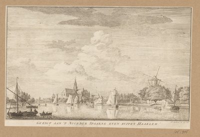 Gezicht op het Noorder Spaarne bij Haarlem door Anonymous