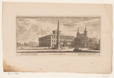 Gezicht op het plein aan de achterzijde van de Sint-Jan van Lateranen, te Rome door Anonymous
