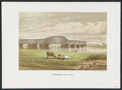 Hedelse spoorbrug over de Maas, 1870 door Anonymous