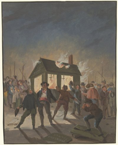 Het verbranden van de douanehuisjes in Amsterdam op 15 november 1813 door Anonymous