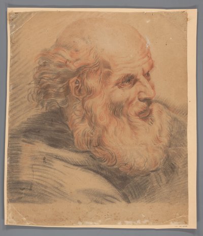 Hoofd van een man met baard door Anonymous
