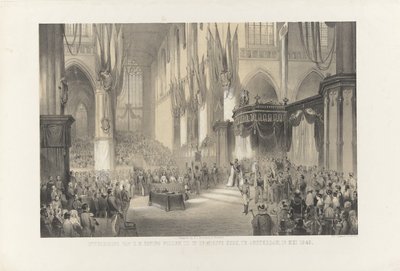 Inhuldiging van Z.M. Koning Willem III in de Nieuwe Kerk, te Amsterdam, 13 mei 1849 door Anonymous