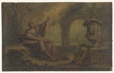 Johannes op Patmos (?) door Anonymous