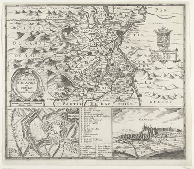 Kaart van het prinsdom Orange, 1639 door Anonymous