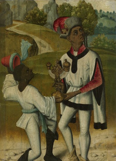 Koning Balthasar, een van de Drie Wijzen, en een Dienaar (fragment) door Anonymous