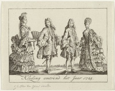 Kleding omstreeks 1725 door Anonymous