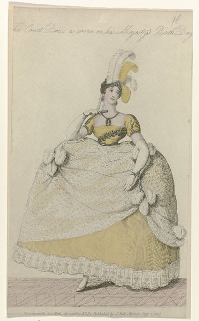 La Belle Assemblee, 1 juli 1808, No. 32: De hofkleding door Anonymous