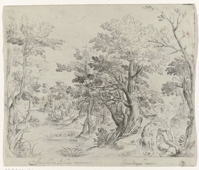 Landschap met Venus die treurt om de dood van Adonis door Anonymous