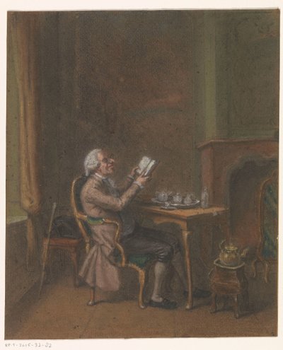 Lezende man in een interieur door Anonymous