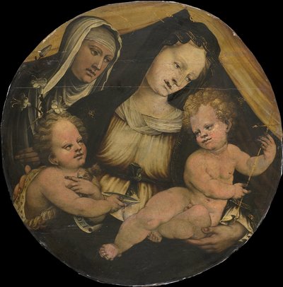 Madonna en Kind met de Jonge Johannes de Doper en Sint Clara door Anonymous