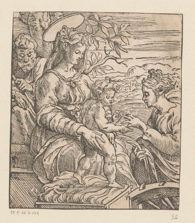 Mystieke huwelijk van de heilige Catharina door Anonymous