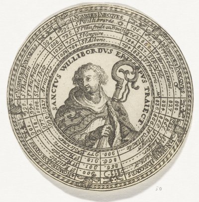 Penning met het portret van de Heilige Willibrord en de namen van de bisschoppen van Utrecht door Anonymous