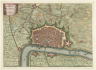 Plattegrond van Antwerpen, ca. 1706 door Anonymous