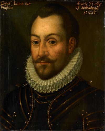 Portret van een onbekende graaf of officier, mogelijk Graaf Jan de Oude van Nassau of Lodewijk van Nassau door Anonymous