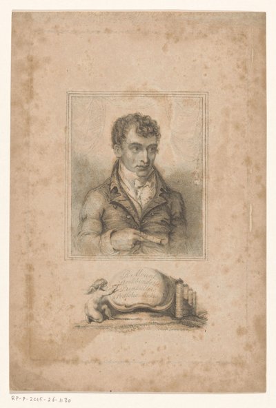 Portret van Robert Mount, boekbinder en prentverkoper te Londen door Anonymous