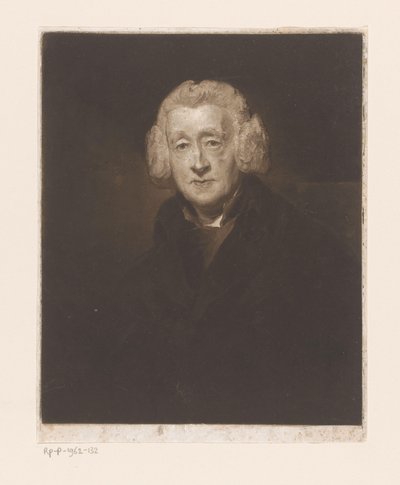 Portret van een onbekende man met pruik door Anonymous