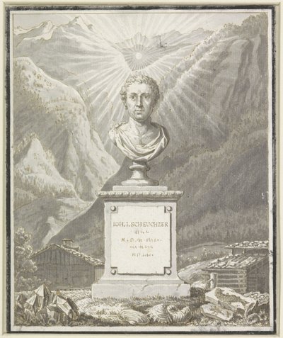 Portretbuste van Johann Jakob Scheuchzer door Anonymous