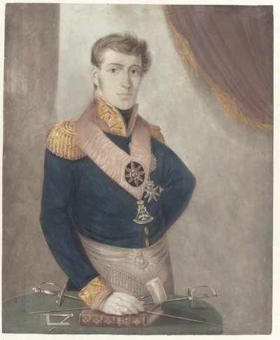 Prins Frederik der Nederlanden als grootmeester der Vrijmetselaren, 1817 door Anonymous