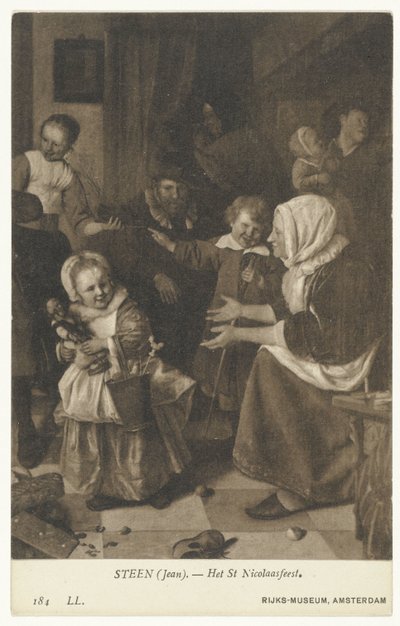 Het Sint-Nicolaasfeest door Jan Steen door Anonymous