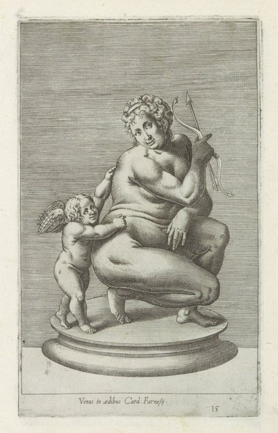 Sculptuur van Venus en Amor door Anonymous