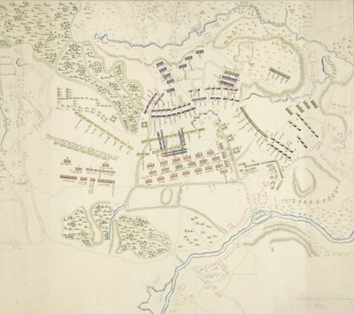 Slagordes bij de slag bij Fontenoy, 1745 door Anonymous