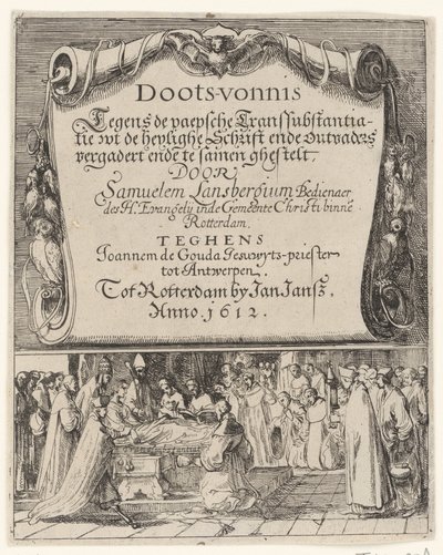 Spotprent op de Roomse Transsubstantiatieleer, 1612 door Anonymous