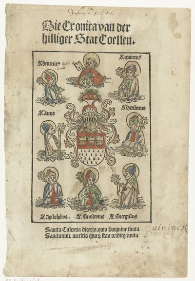 Titelblad met heiligen door Anonymous
