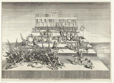 Toneelvoorstelling over oorlog en vrede; intocht van Ferdinand te Gent in 1635 (nr. 42) door Anonymous