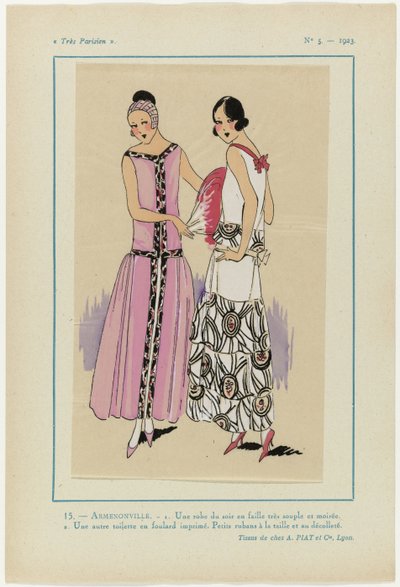 Très Parisien, 1923, No 5: 15.- ARMENONVILLE. - 1. Een avondjurk... door Anonymous