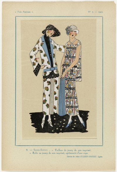 Très Parisien, 1923, No 5: 9.- SANS-SOUCI. 1. Tailleur de jersey... door Anonymous