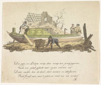 Verbrijzelde jacht van Rietmilder, 1807 door Anonymous